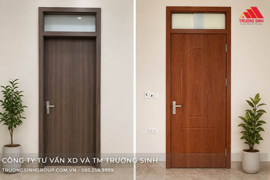 Cửa Composite có ô kính cố định